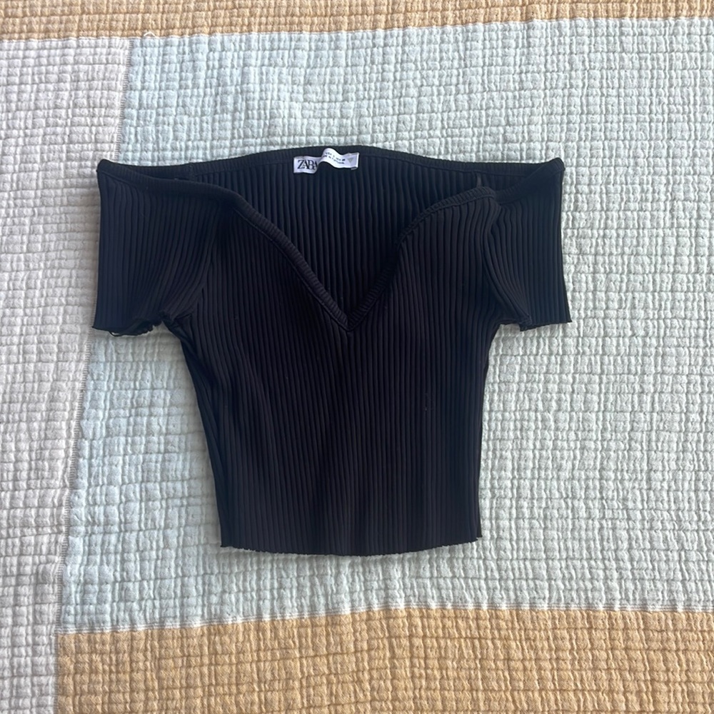 ZARA black shoulder- cut top